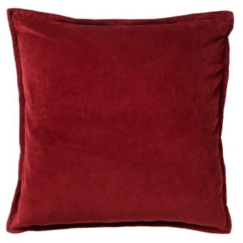 Coussin - rouge en velours 50x50 cm uni