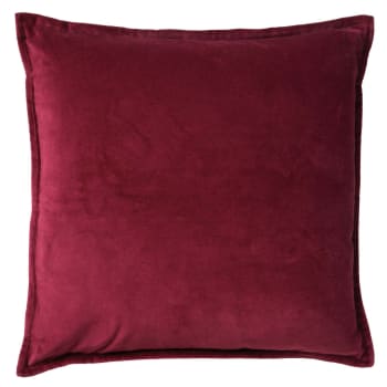 CAITH - Coussin - rouge en velours 50x50 cm uni