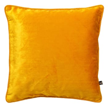 Coussin jaune en velours 50x50 cm uni