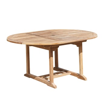 Ausziehbarer ovaler Gartentisch aus Teakholz, 4/6 Pers. 180 cm (L