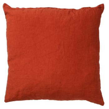 Linn - Coussin - orange en laine 45x45 cm uni