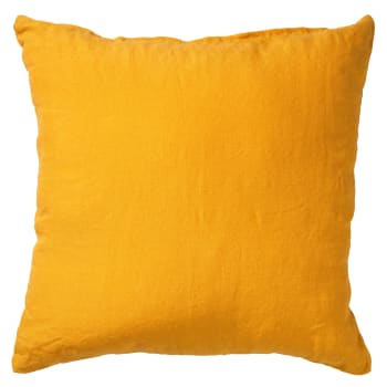 Linn - Coussin - jaune en laine 45x45 cm uni