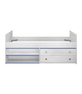 Snoozy - Bett mit Schubladen und Fächern - 90 cm x200 cm - weiß