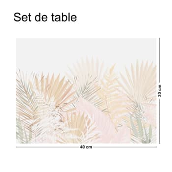 GAÏA - Lot de 4 sets de table L 40xl 30cm Multicolore Feuillage