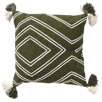 Coussin - vert en coton 45x45 cm avec motif
