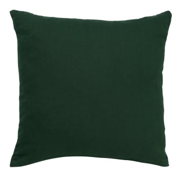 Housse de coussin vert en coton-45x45 cm uni