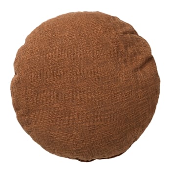 ABEY - Coussin - marron en coton 50 cm uni