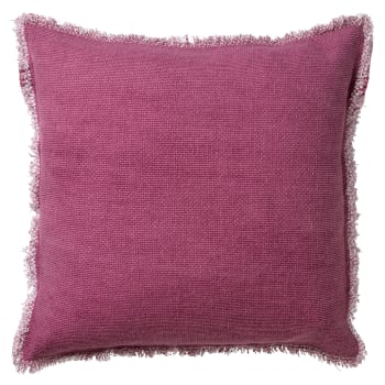 Coussin - rose en coton 60x60 cm uni