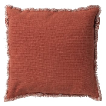 Housse de coussin orange en coton-45x45 cm uni