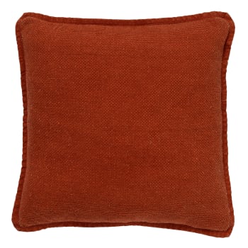 Housse de coussin orange en coton-45x45 cm uni