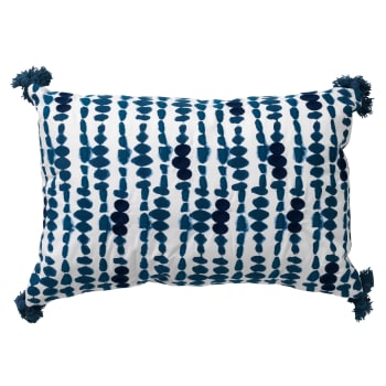 CUBA - Coussin - bleu en coton 40x60 cm avec motif