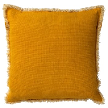Housse de coussin jaune en coton-60x60 cm uni