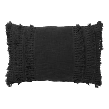 FARA - Housse de coussin noir en coton-40x60 cm uni