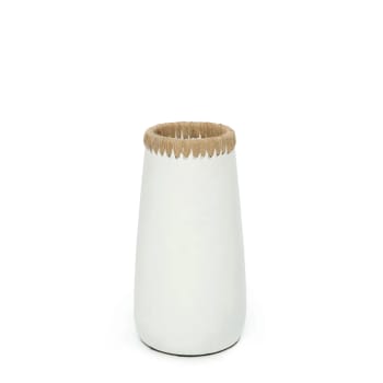 SNEAKY - Vase en terre cuite blanc naturel H26