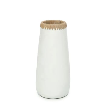 SNEAKY - Vase en terre cuite blanc naturel H31