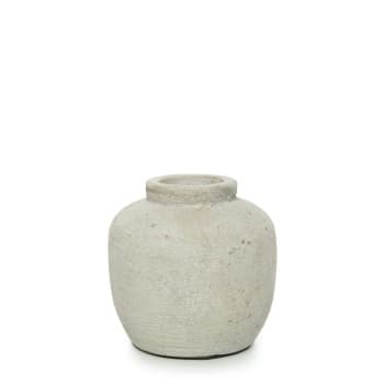 PEAKY - Graue Terrakotta Vase H14