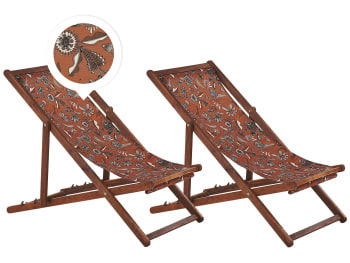 Anzio - Chaise longue en bois solide bois foncé