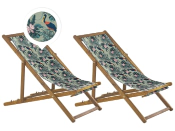 Anzio - Chaise longue en bois solide multicolore