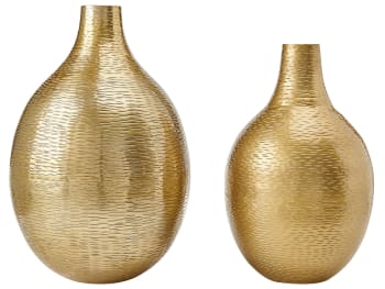 Mohenjo - Aluminium Blumenvase 32 35 Gold