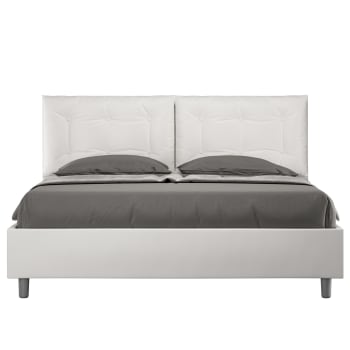 Annalisa - Letto matrimoniale contenitore 160x210 similpelle bianco