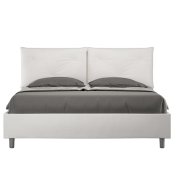 Letto Matrimoniale 160x190 cm con Rete Agueda Bianco