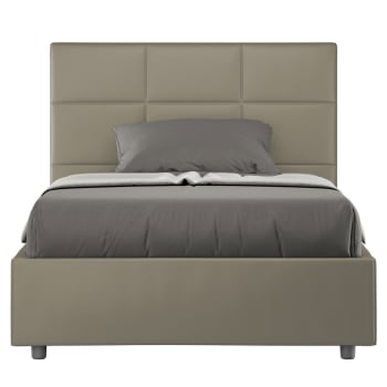 Mika - Letto una piazza e mezza senza rete 120x200 similpelle cappuccino