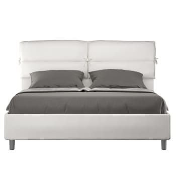 Letto contenitore imbottito 160x190 similpelle bianco ANTEA