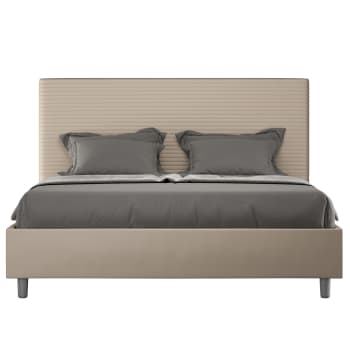 Focus - Letto matrimoniale senza rete 160x200 similpelle tortora