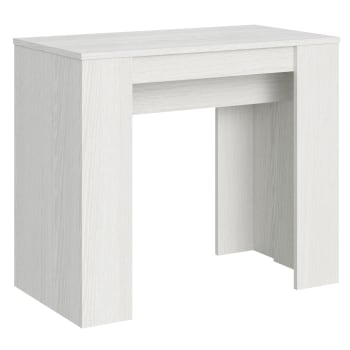 Basic - Consolle allungabile 90x48/308 cm effetto legno bianco frassino