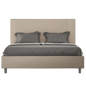 Letto contenitore doppia alzata imbottito 160x210 similpelle bianco Appia | Leroy Merlin