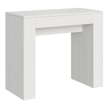 Modem - Consolle allungabile 90x42/302 cm effetto legno bianco frassino