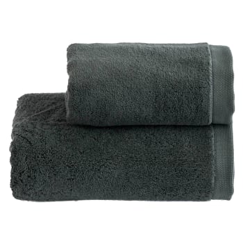 OPALE - Set Asciugamano in Spugna Viso + Ospite grigio