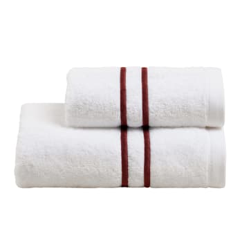 Set Asciugamano Viso + Ospite in spugna e lino rosa EKO LINO WASHED