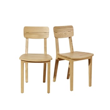 Lucienne - Lot de 2 chaises en chêne teinte claire