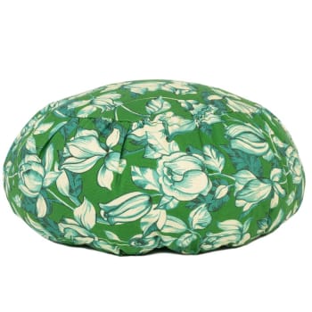 Aponi - Cuscino da meditazione con stampa floreale verde