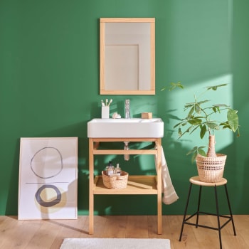 Hopp - Meuble de salle de bain 60 cm  avec miroir et vasque carrée
