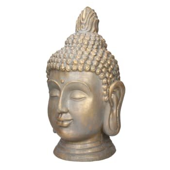 Piccola fontana Zen Buddha in resina beige con illuminazione - H18cm REVATA