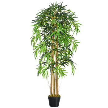 Bambù artificiale alto con vaso realistica verde