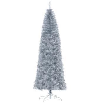 DecHome Albero di Natale Slim h. 210 cm in PVC con Base in