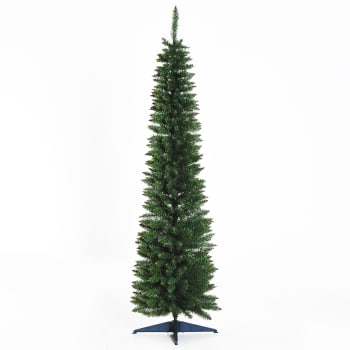 Homcom - Albero di Natale artificiale slim con rami supporto in pvc verde
