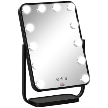 Specchio Triplice Da Tavolo Con Luci LED