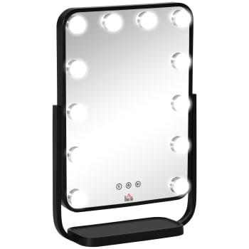 Homcom - Specchio per trucco con 12 luci led luminosità regolabile