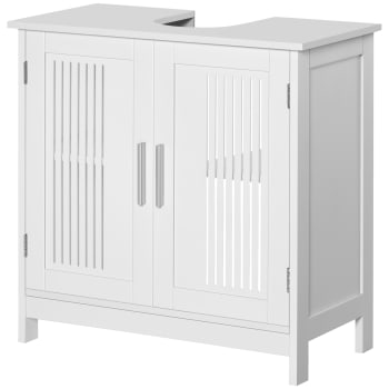 Mobiletto Sottolavabo Bianco - 60x30x60 Cm, Con 2 Ante E Ripiano, Ideale Per Bagno O Cucina - Foto 5