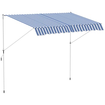 Outsunny Tenda Da Sole Avvolgibile A Manovella 3x2.5m Rosso Scuro | Italy - 9