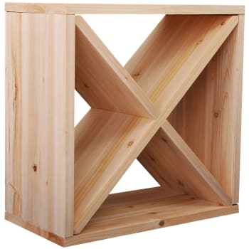 Homcom - Mobiletto portabottiglie 4 sezioni in legno naturale colore legno
