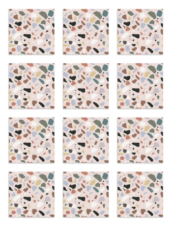 AZULEJOS ADHESIVOS - Azulejos Adhesivos 8 Cenefas de 100x10cm Piedras Color Rosa