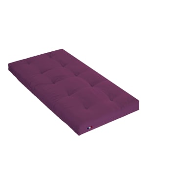 Aube - Matelas futon coton traditionnel, 13cm violet 90x200