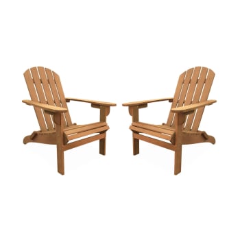 Adirondack salamanca x2 - Lot de 2 fauteuils de jardin en bois eucalyptus naturel