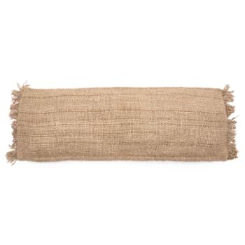 Cuscino in iuta con imbottitura rimovibile con nappe Rettangolare 30 x 50  cm Beige Sium