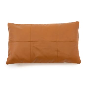 LEATHER - Cojín de cuero marrón 30x50